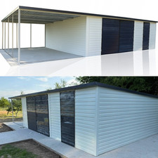 Blechgarage 10x5 m Carport Garage Metall Überdachung Kfz Lager Lieferung Montage