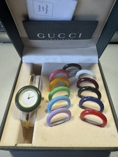 Gucci wechsel Bezel  12 Farben Damenuhr Gold Excellent mit Box komplett