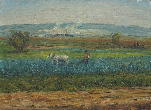 Landschaft mit bauer bei paris - landschaft,