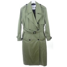 ZARA Trenchcoat Langer Mantel 2 Reiher Grün Gr. M 