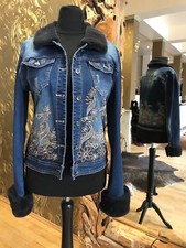 JEANSJACKE MIT PELZ DAMENJACKE