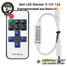 Mini LED Dimmer & Controller + 11 Key Fernbed. 12A 144W 5V - 12V - 24V