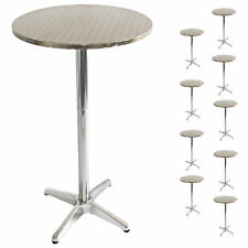 10er-Set Alu-Stehtisch, Bistrotisch, höhenverstellbar 70/110cm Ø=60cm, klappbar
