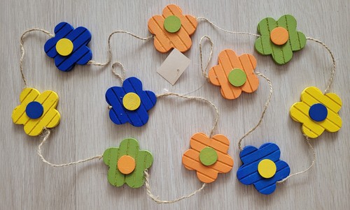 Holz blumen kette - holz,