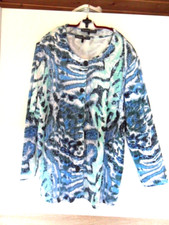 Twinset von Cityknits, Größe XL mit Tierfelldruck in blau, weiß und schwarz