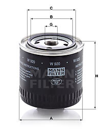 Mann filter 920 - w,