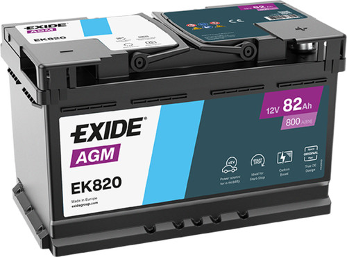 Exide ek820 agm 82ah - agm,