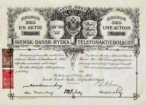 Telefon svensk dansk 1915 - svensk,