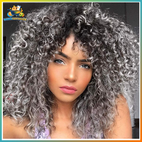 Afro perücke grau ombre - afro,