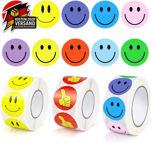 Smiley aufkleber 25mm set - smiley, für