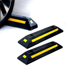 2 Radstopper Parkhilfe Einparkhilfe Reflektoren Parkstopp Parkplatzbegrenzung