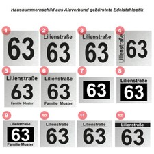 Hausnummernschild Hausnummer Edelstahl Straßenname Namenschild Türschild Schild