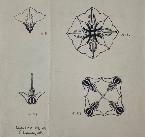 Zeichnung jugendstil entwurf - zeichnung,