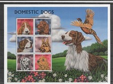 SIERRA LEONE 1997 HUNDEWELPEN MIT EINEMBASSET. SCHÄFERHUND, BOXER, DALMATINER