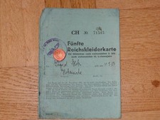 Fünfte Reichskleiderkarte (Mädchen 3-15 Jahre) 1944