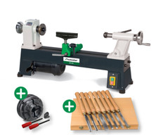 Drechselbank Drechselmaschine Holzstar DB 450 SET +4-Backenfutter +Drechseleisen