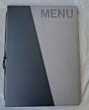 Speisekarten-Mappe a4 grau/schwarz Lagerverkauf: halber Preis
