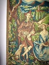Französische Prächtige Tapisserie 19.Jh. Gobelin Jagdmotiv Szene Wandteppich
