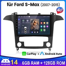 128G Für Ford S-Max WA6 2007-2015 Carplay Android 14 Autoradio GPS NAVI SWC DAB+