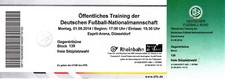 Ticket Eintrittskarte DFB Deutschland öffentliches Training 1.9.14 in Düsseldorf