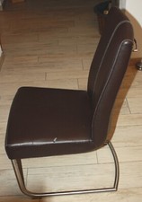 Swing Stuhl mit gebürstetem Gestell und Kunstleder