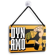 Dynamo Schild 18x12cm Schwarz Gelb Fußball Fan Faust Power Deko Sachsen Ultras