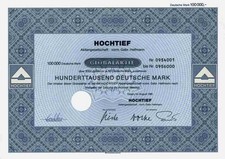 HOCHTIEF Bau 1981 Essen 100.000 DM Kelsterbach Bornheim Helfmann RWE ACS Madrid