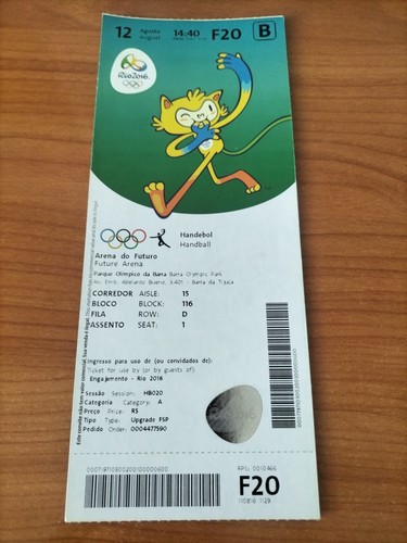 Used ticket olympic - used, 12.08