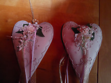 2 Stück Herzanhänger Deko Herzen  Weiß Metall  Dekoration, Hochzeit, Romantik