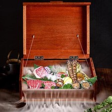 Holz Bento Box mit Trockeneisfach Sushi Platte multifunktional tragbar