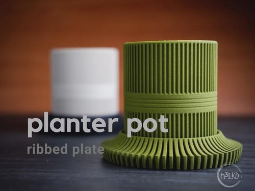 Ribbed planter pot moderner - ribbed,