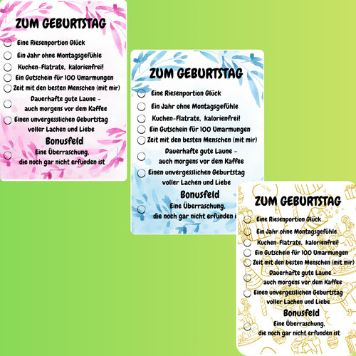 Geburtstagskarte zum ankreuzen - geburtstagskarte,