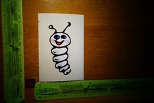 Alter Aufkleber Comic Cool Disney Spruch WURM RAUPE