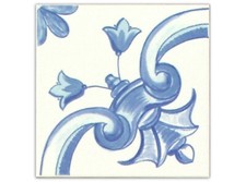 Spanische Fliese, klassische Wandfliese "Lora", 20 x 20 cm, Ornamentmuster, matt