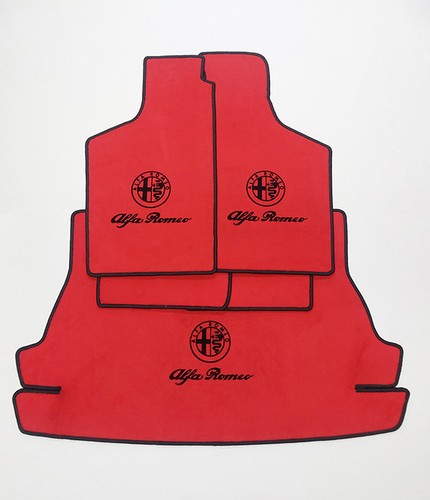 Rotes fein velours fußmatten - velours,