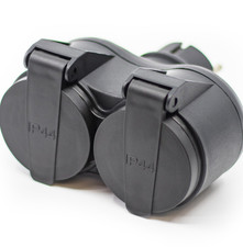 Steckdosenadapter mit Deckel Mehrfachstecker Doppelstecker für Feuchtraum,S