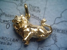 Löwe Sternzeichen Figur Gold 333, Kettenanhänger Löwe Figur Gold 333