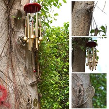 Windspiel-10-Klangröhren-Klangspiel--Natur-Windharfe-Haus-Garten-Deko-NEU-DE