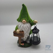 Gartenzwerg Deko Figur Harz Beflockt Wetterfest Außen Garten Dekoration