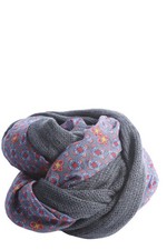 TCM Rundschal Damen Schal hellgrau-rot-türkis Casual-Look