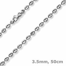 3,5mm Kette Collier Bohnenkette Schiffsankerkette 585 Gold Weißgold 50cm Unisex