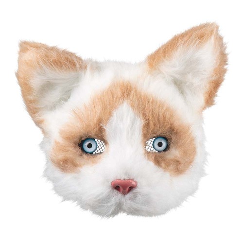 Halbmaske katze plüsch - halbmaske,