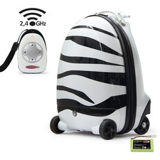 Ferngesteuerter Kinderkoffer Trolley Zebra mit 2,4GHz Sender