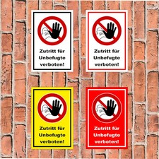 Schild - Zutritt für