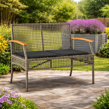 Gartenbank Grau Polyrattan