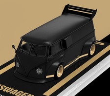 VW Volkswagen T1 Bus - Widebody  - black / gold - Time Micro 1:64