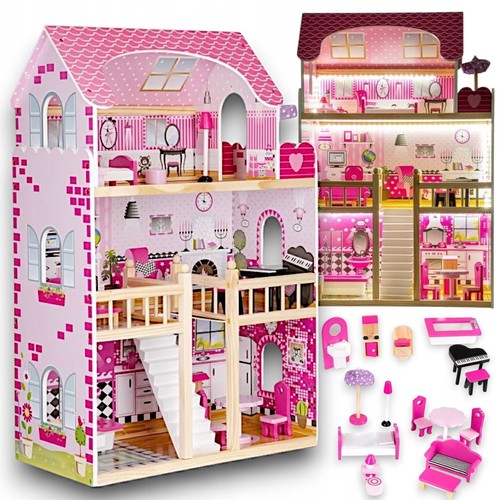 Premium puppenhaus aus holz - aus,