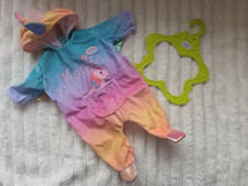 Baby Born Samteinteiler Overall Einhorn + Kleiderbügel ## WIE NEU ##