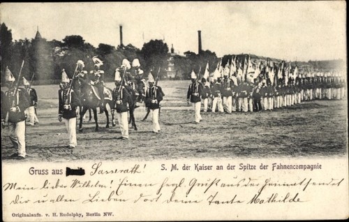 Parade kaiser wilhelm ii - ak, parade,