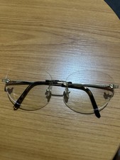 Original Cartier Brille 22k Gold Gestell Bubinga Holz Made In France Selten Vintage